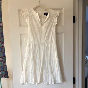 Laundry by Shelli Segal White Tiered Eyelet Mini Dress